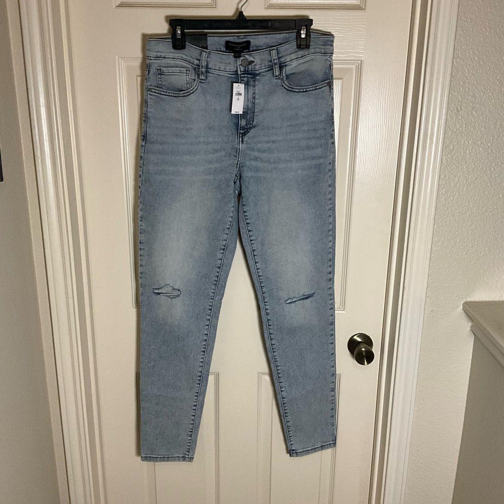 Banana Republic Blue Skinny Jeans Distressed Ankle-Length